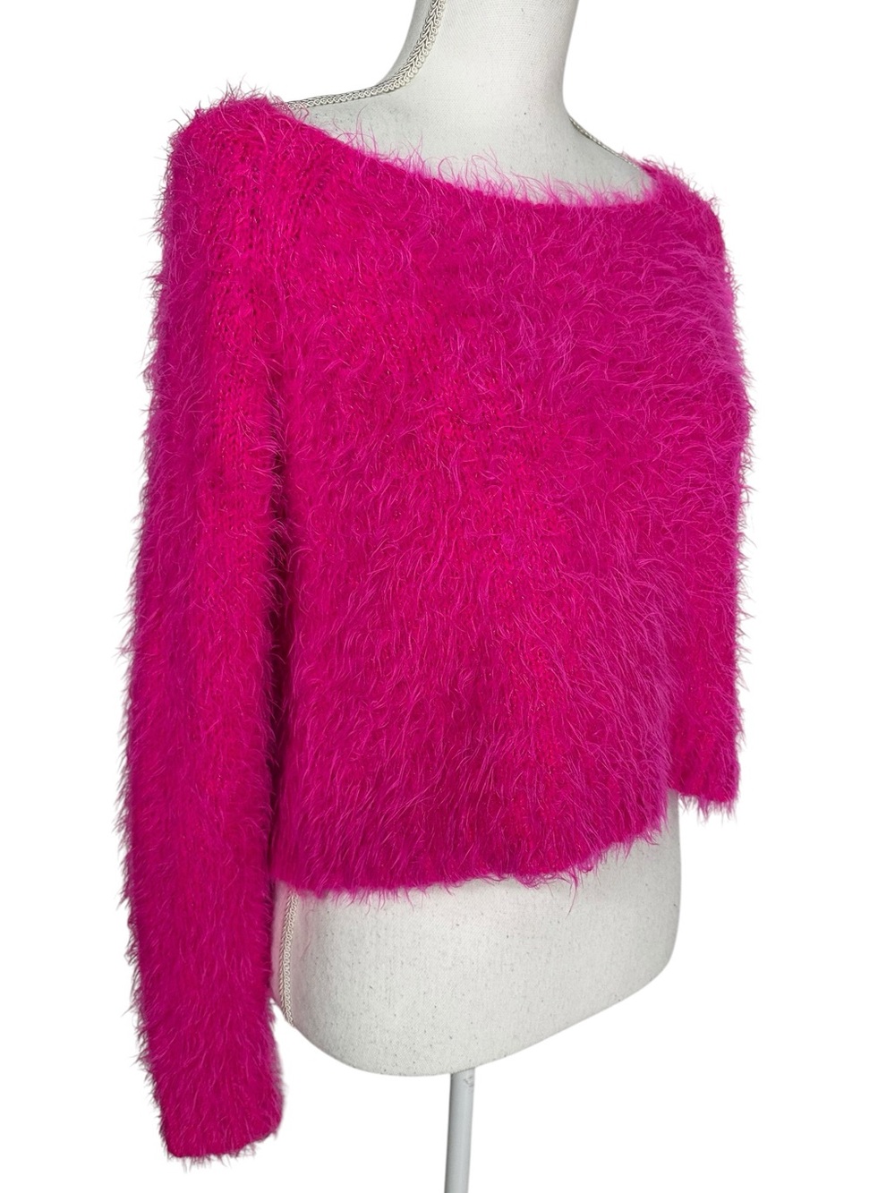 Neon Hot Punk Fuzzy Crop Sweater / Large (Estimated) / Y2K Fairy 2000’s